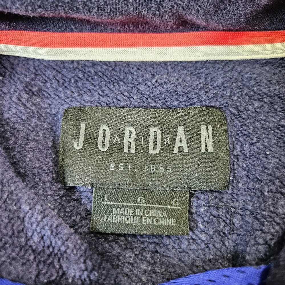 Air Jordan Sweatshirt Mens Large Air Jordan Logo Contrasting Colors Blue